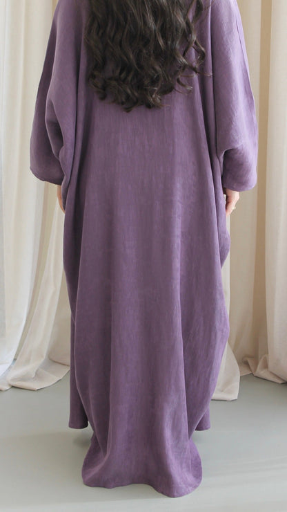 THE  PURPLE TEXTURED ABAYA + SCARF