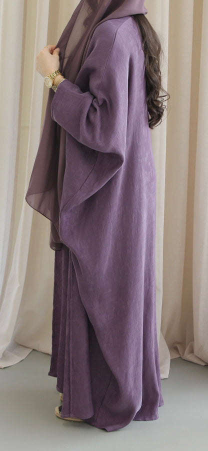 THE  PURPLE TEXTURED ABAYA + SCARF