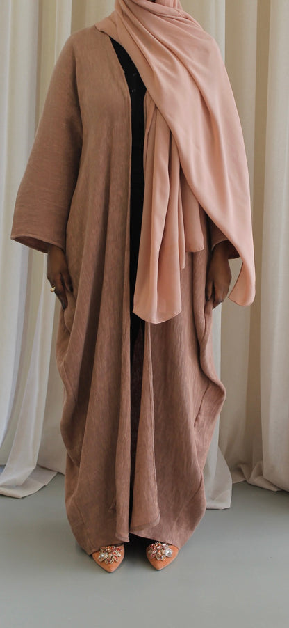 THE PEACH TEXTURED ABAYA + SCARF