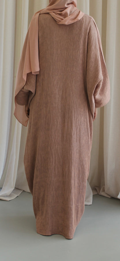 THE PEACH TEXTURED ABAYA + SCARF